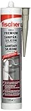 fischer 512209 Sanitärsilikon DSSA SAG, Silikon zum Abdichten & Verfugen im Sanitär- und Küchenbereich, Kartusche für zahlreiche Anwendungen und Baustoffe, 310 ml, sanitärgrau