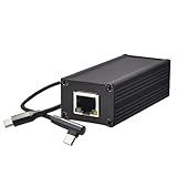 Fangxuee 25 W PoE-zu-TypeC-Adapterkonverter, PoE-zu-USB-C-Stromausgang mit Ethernet, 5 V/9 V/12 V/15 V/20 V Adaptiver Ausgang