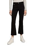 TOM TAILOR Damen 1029398 Kate Kick Flare Jeans, 10240-Black Denim, 28W / 28L
