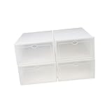 VALICLUD 4 Stück Stapelbare Dicke Transparente Schuhboxen aus Robustem Kunststoff Praktische Wasserdichte Schuhaufbewahrungsboxen für Zuhause Multifunktionale Staubgeschützte