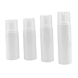 CRILSTYLEO 4 Stück Behälter Wieder auffüllbar Container travel Bottles Set Shampoo-Flaschen Wiederverwendbare Leere Flaschen Spender nachfüllbare Flaschen Weiß