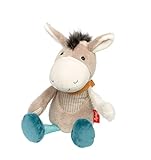 sigikid 43238 Patchwork Stofftier, Mehrfarbig/Esel