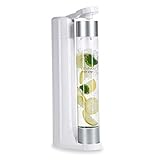 Levivo Fruit & Fun Sprudler Slim Wassersprudler, mit 1-Liter-Sprudlerflasche, Kohlensäure für Wasser, Cocktails und andere Getränke, Farbe: Weiß