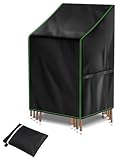 Ricyea Gartenstühle Abdeckung, Schutzhülle für Stapelstühle Winterfest Abdeckhaube Gartenstuhl Stuhlüberzug UV-Beständig Abdeckhülle für Gartenmöbel (1er, 64x64x70/120 cm)