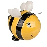 Out of the blue 144343 - Spardose Biene aus Keramik, ca. 15 x 13 cm, tolle Sparbüchse mit Schlüssel, verschließbare Figur, Dekoration