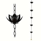 Geroosaty Dekorative Lotus-Regenfängerkette, Effiziente Wasserumleitung für Dachrinnen, Alternative zum Fallrohr