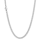 Richsteel herren Kette 3mm breit 55cm Kubanische Kette aus Edelstahl Panzerkette Halskette in Silber für Frauen und Männer