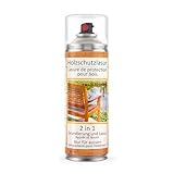 COLORS Holzschutzlasur Spray - 400ml Spraydose - UV und wetterfest, für Aussenbereich mit Schutz vor Feuchtigkeit - Farblos