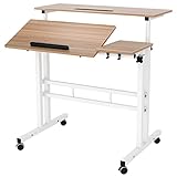 SogesHome Höhenverstellbarer Computertisch Laptop Schreibtisch Workstation Laptop Tisch Zeichentische für Kunst, Design, Zeichnen, Schreiben, Malen, Basteln, Arbeiten und Lernen,SH-ZS-101-2-OK
