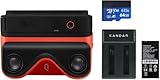 KanDao 3D-Kamera, 3D Sofortbild-Digitalkamera, 180 Grad stereoskopische Kamera, 3D-Videokamera für VR-Gerät mit 2,54-Zoll-Touchscreen, QooCam EGO, Schwarz, Reise-Kit