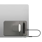 kwmobile Tasche kompatibel mit SanDisk Portable SSD, Samsung T7, Crucial X8, HDD - Halterung für Externe SSD Festplatte - 13x8cm - Elastisches Case Hülle selbstklebend Grau