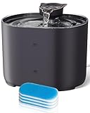 Katzenbrunnen, 2,2L Trinkbrunnen für Katze mit 4 Filter, Super Leiser Wasserpumpe, 2 Wasserfluss Designs, Aktivkohle-Tiefenfiltration, Wasserbrunnen für Katzen