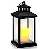 Laterne Schwarz Kerzenlaterne, für Kerzen Deko, Laternen für Draußen Gartenlaternen für Kerzen, 22cm Vintage Laternen Outdoor Grablaterne Friedhof Kerze Kerzenlaterne Garten Draußen Kerzenhalter (#1)