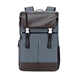 pistro Kamera-Rucksack für Fotografen, wasserdichter DSLR Rucksack mit Laptopfach, abnehmbare Trennwände, seitlicher Zugang, 29x14x43cm für Outdoor, Reisen, Damen und Herren- Tiefgrau