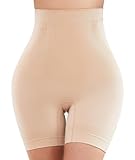 SIMIYA Bauchweg Unterhose Damen Hohe Taille Bauch Weg Shapewear Miederhose mit Bein Shaping Unterhose stark formend Miederpant Nahtlose(Beige,M)