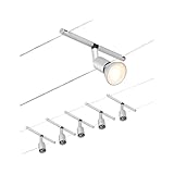 Paulmann 94442 CorDuo Seilsytem Set Salt DC max. 5x10 Watt erweiterbar Chrom matt Drahtseil Kunststoff GU5,3 Drahtseilsystem ohne Leuchtmittel
