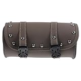 GRADENEVE Universelle Satteltasche Aus PU Leder Wasserdicht Inklusive Befestigungsgurt Runde Werkzeugtasche Ideal Für Reisen Und Gepäckträger Zubehör