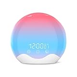Hermosiey Sonnenaufgangswecker, Wecklicht mit Touch-Steuerung, Doppelseitiger Lichtwecker für Schlafzimmer, Dual-Alarm und Schlummerfunktion, Langlebig