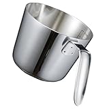 MUCKLILY Edelstahl Milchtopf mit Messskala Butter Schmelzschale Kompakt Leicht Hitzebeständig für Milch Kaffee Öl Schokolade Schmelzen und Kochen Küchenhelfer