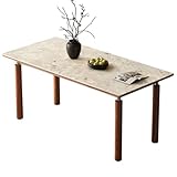 DECORN Esstisch Küchentische mit Schieferplatte und Metallholzgestell, 4-Sitzer für Esszimmer, Küche, Wohnzimmer, Möbel, 130 L x 80 B x 75 H cm,B
