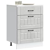Xichuzi Küchen-Unterschrank Lucca Betongrau Holzwerkstoff, Küchenzeile, Küchenmöbel, Küchenunterschränke, Küchenblock - 854273