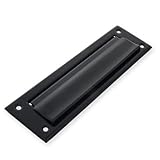 Amig - Briefkastenschlitz Schwarz Mod. 1 - Klappe für Wände oder Türen - Briefsammler mit Stahldeckel - 254 x 78 mm - Schlitzmaß: 198 x 48 mm - Matt Schwarz - Briefschlitz