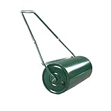 GarveeHome Rasenwalze 50Cm, 40l Sand-/Wasserfüllung, Robustes Stahlmaterial, Bodenwalze Mit Ergonomischem u-Griff Für Bequemes Schieben Und Ziehen, Für Garten, Bauernhof, Park Und Grünflächen