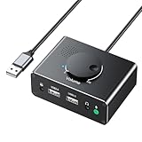 PLCPDM USB Soundkarte Mit Erweiterter Rauschunterdrückung Mit 3 X USB 2.0 TypeC 3 5 Mm Für Heimkino Und Gaming Setups Kopfhörer