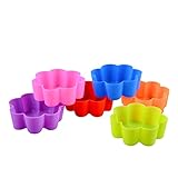 Cabilock Muffinförmchen Blumenform Wiederverwendbare Antihaft Backformen Für Muffins Und Cupcakes Zufällige Farben