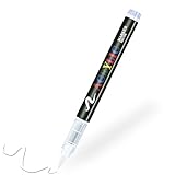 RiyaNed Textilmarker,Weiß,1 Stift Weicher Kopf 1.0-6.0 mm - Textilstifte Zum Malen auf Stoff. (Weiß)