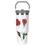 3D-Druck RoSe Doppelwandiger EdelStahl Becher - AuSlaufSicher - Mit Strohhalm Und Deckel - Hält Heiß- Und Kaltgetränke 30oz