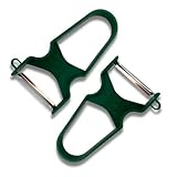 ECO Sparschäler 2er-Set in Grün aus Recyceltem Kunststoff – Ergonomische Schäler mit Edelstahlklinge – Optimal als Kartoffelschäler, Gemüseschäler oder Obstschäler - streifen Schäler für Gemüse