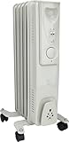 VOLTMAN - 1000 W Mobiler Ölheizkörper - Regelbarer Thermostat - 3 bis 5 Heizstufen - Integrierte Rollen - Leise - Ideal für Wohnräume - Weißer