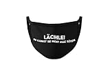 Stylische Masken mit Motiv für Erwachsene, Damen - Modische Maske Baumwolle Mund u. Nasen waschbar (Lächle du kannst Sie nicht alle töten)