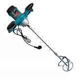 EVGTTI Mörtelrührer 2100W Profi Rührwerk für Beton & Mörtel, Elektrischer Betonmischer mit 6-Gang-Regelung, Rührgerät M14 für Zement, Putz, Kleber & Estrich, inkl. 120mm Rührstab, Blau