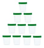 Horn Medical Urinbecher/Probenbecher mit Schraubverschluss 125ml Fassungsvermögen, Maßtabelle bis 100ml/3oz, beschriftbar (10Stk)