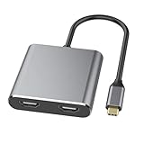 Psdndeww Multiport-USB-C-Hubs mit zwei HDMI2.0-Ausgängen, unterstützt 4K-Auflösung und schnelles Aufladen für Fenster