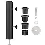 SLIIMU Universeller Granit-Schirmständer für den Außenbereich, Stein-Regenschirm aus Edelstahlrohr, robuster Marmor-Fahnenmasthalter, Tischschirmrohrhalterung, DIY-Regenschirmrohrhalterung, Schwarz