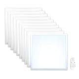 Xtend EcoLight 10x LED Panel 62x62cm dimmbar Tageslichtweiß 6000K 40W flimmerfrei Fernbedienung Rasterleuchte Slim Alu Deckenleuchte Netzteil PLe2.2