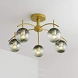 Moderne 5-armige Magic Beans Deckenleuchten Nordic Iron Molecular Chandelier Glass Shade Island Deckenleuchte für Wohnzimmer Schlafzimmer Küche, E27,C