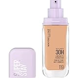 Maybelline New York 30H Lumi Matte Foundation, Langanhaltend ultra-frischer Look mit mattem Finish, Aufbaubare & lichtreflektierende Foundation, Farbe: 119 Mittel, Neutral Kühl, Superstay