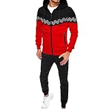 Herren Jogginganzug Freizeitanzug Sportanzug Trainingsanzug Sportbekleidung Hausanzug Leisure Suit Tracksuit Joggingsuit Sweatshirt Gestreifte Nähte Sweatshirts Kapuzenjacke Pullover Schrank Trolley