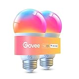 Govee Smart Glühbirne E27, 1000LM RGBWW Led Lamp App dimmbar, Wi-Fi & Bluetooth Smart Bulbs 75W, 54 Szenen, 16 Millionen DIY-Farben, Kompatibel mit Alexa & Google Assistant, 2 Stück