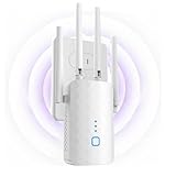 WLAN Verstärker, 1200Mbit/s WLAN Repeater mit 4*180° Schwenkbare Antenne Dualband 2,4GHz+5GHz WiFi Repeater mit WPS | 1200 Mbit/s | Mit LAN/WAN Port| Einfache Einrichtung | Kompatibel 99% WLAN Geräten