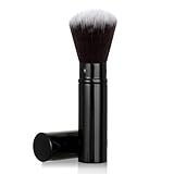 Einziehbare Make Up Pinsel, Schwarz Kabuki Pinsel Hohe Qualität Puderpinsel Blush Pinsel Rouge Pinsel Concealer Pinsel Reisepinsel mit Abdeckung, für Sonnenschutz, Bronzer, Blush, Rouge, Kosmetik