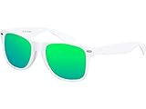 Balinco Sonnenbrille UV400 CAT 3 CE Rubber - mit Federscharnier für Damen & Herren (weiß - grün)