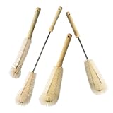 BIUDECO 4 Stück Flaschenwaschbürsten mit Langem Griff für Wasserbecher und Babyflaschen Schonende Borsten für Glas und Empfindliche Materialien Geeignet für Haushalt und Outdoor