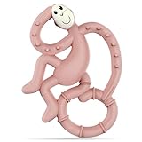 Matchstick Monkey Beißring Affe mini - Baby Zahnungshilfe - Beißspielzeug - Silikon - BPA-frei - ab 3 Monaten - massiert wundes Zahnfleisch - leicht zu greifen (altrosa)