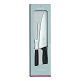 Victorinox Swiss Classic, Profi Tranchier-Set, 2-teilig, Extra Scharfe Klinge, Robuster Kunststoffgriff, Swiss Made, schwarz