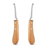 xolear 2 Stück Hufmesser, 21.5 cm Hufmesser für Pferde Geeignet für Links und Rechtshänder, Hufmesserschärfer Edelstahl, Hufpflege mit Holzgriff für Rinder, Schafe und Pferde